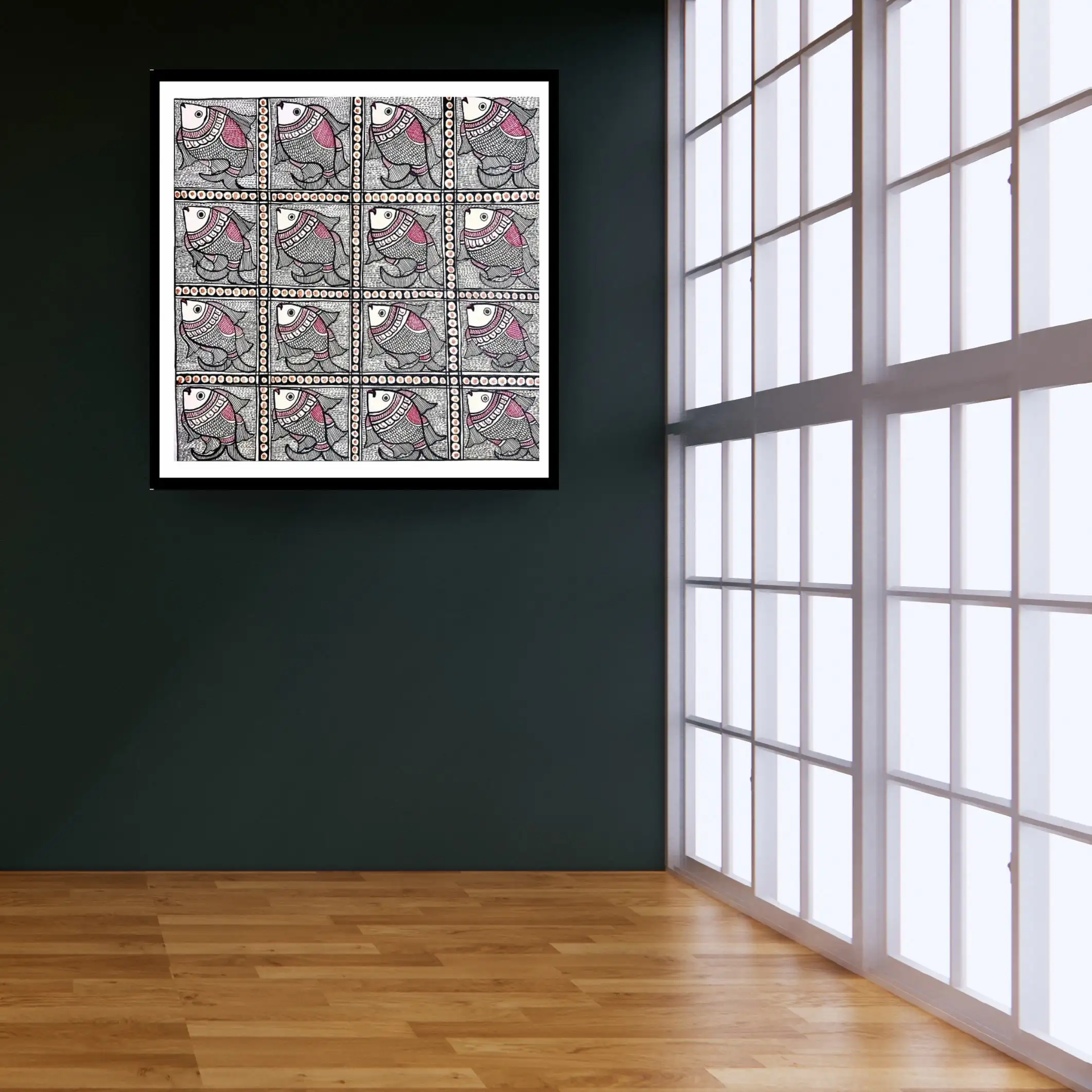 Handmade Madhubani Fish Painting – Traditional Mithila Folk Art